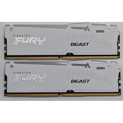 Купить Озу Kingston DDR5 32GB (2x16GB) 6000Mhz FURY Beast RGB White (KF560C40BWAK2-32) (Восстановлено продавцом, 743569) с проверкой совместимости: обзор, характеристики, цена в Киеве, Днепре, Одессе, Харькове, Украине | интернет-магазин TELEMART.UA фото