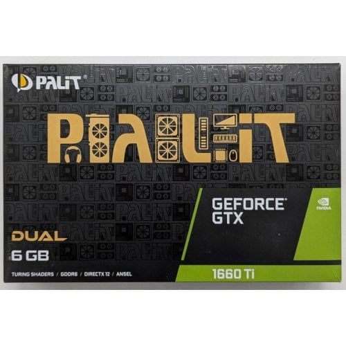 Відеокарта Palit GeForce GTX 1660 Ti Dual 6144MB (NE6166T018J9-1160C) (Відновлено продавцем, 743723) купити з перевіркою сумісності: огляд, характеристики, ціна у Києві, Львові, Вінниці, Хмельницькому, Івано-Франківську, Україні | інтернет-магазин TELEMART.UA фото