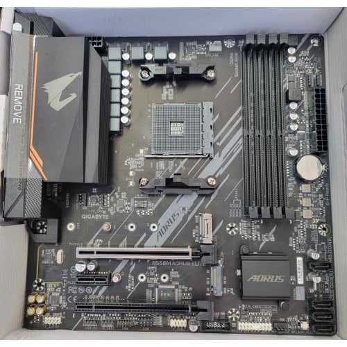 Уцінка материнська плата Gigabyte B550M AORUS ELITE (sAM4, AMD B550) (Сліди використання, 743823) купити з перевіркою сумісності: огляд, характеристики, ціна у Києві, Львові, Вінниці, Хмельницькому, Івано-Франківську, Україні | інтернет-магазин TELEMART.UA фото