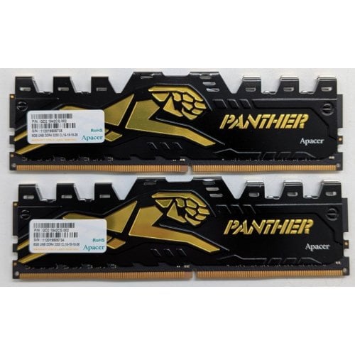 Озп Apacer DDR4 16GB (2x8GB) 2666Mhz Panther Golden (AH4U16G26C08Y7GAA-1) (Відновлено продавцем, 743867) купити з перевіркою сумісності: огляд, характеристики, ціна у Києві, Львові, Вінниці, Хмельницькому, Івано-Франківську, Україні | інтернет-магазин TELEMART.UA фото