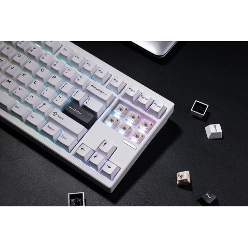 Клавіатура MCHOSE GX87 Ultra RGB Mechanical KTT Vintage White Switch Wireless (MC-GX87-A5) White Electrophoresis купити в Україні: Київ, Львів, Хмельницький, Тернопіль | Низька ціна, відгуки, характеристики від TELEMART фото