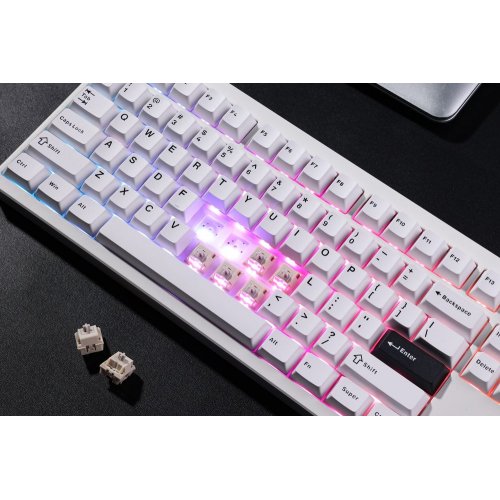 Клавіатура MCHOSE GX87 Ultra RGB Mechanical KTT Vintage White Switch Wireless (MC-GX87-A5) White Electrophoresis купити в Україні: Київ, Львів, Хмельницький, Тернопіль | Низька ціна, відгуки, характеристики від TELEMART фото
