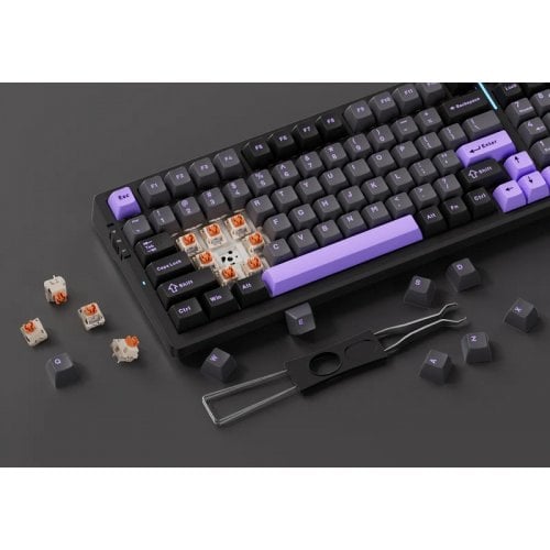 Купить Клавиатура MCHOSE G98 Pro RGB Mechanical Flame Orange Switch Wireless (MC-G98S-3) Black/Purple - цена в Харькове, Киеве, Днепре, Одессе
в интернет-магазине Telemart фото