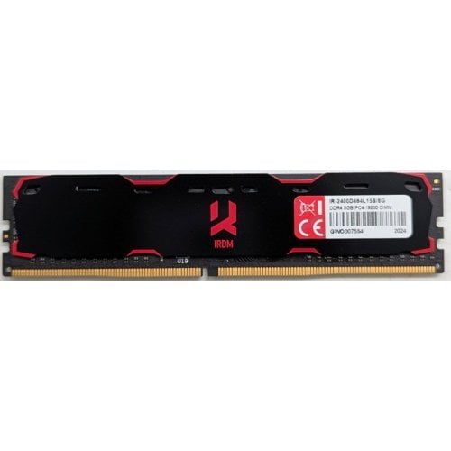 Озп GoodRAM DDR4 8GB 2400Mhz IRDM Black (IR-2400D464L15S/8G) (Відновлено продавцем, 743939) купити з перевіркою сумісності: огляд, характеристики, ціна у Києві, Львові, Вінниці, Хмельницькому, Івано-Франківську, Україні | інтернет-магазин TELEMART.UA фото