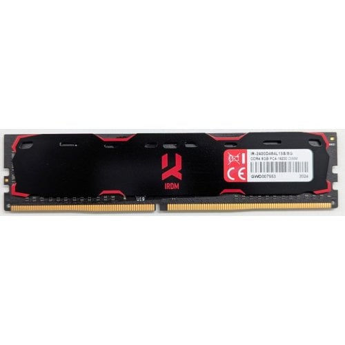 Купить Озу GoodRAM DDR4 8GB 2400Mhz IRDM Black (IR-2400D464L15S/8G) (Восстановлено продавцом, 743940) с проверкой совместимости: обзор, характеристики, цена в Киеве, Днепре, Одессе, Харькове, Украине | интернет-магазин TELEMART.UA фото