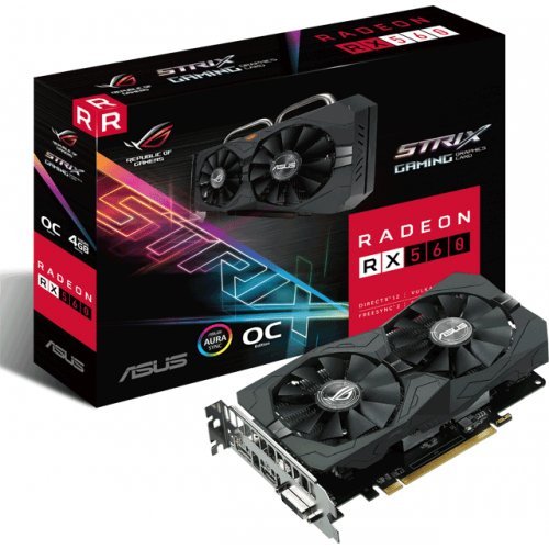 Продати Відеокарта Asus ROG Radeon RX 560 STRIX OC 4096MB (ROG-STRIX-RX560-O4G-EVO-GAMING) за Trade-In у інтернет-магазині Телемарт - Київ, Дніпро, Україна фото