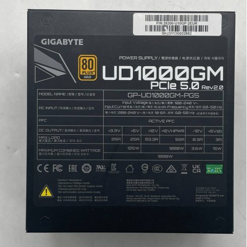 Блок живлення Gigabyte UD1000GM PG5 1000W Rev. 2.0 (GP-UD1000GM PG5) (Відновлено продавцем, 744088) купити з перевіркою сумісності: огляд, характеристики, ціна у Києві, Львові, Вінниці, Хмельницькому, Івано-Франківську, Україні | інтернет-магазин TELEMART.UA фото