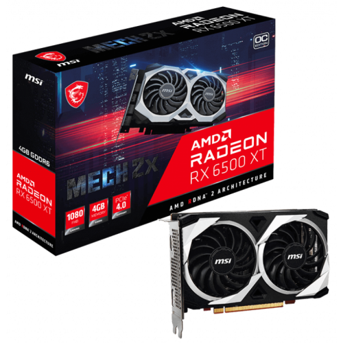 Купить Видеокарта MSI Radeon RX 6500 XT MECH 2X OC 4096MB (RX 6500 XT MECH 2X 4G OC) (Восстановлено продавцом, 744347) с проверкой совместимости: обзор, характеристики, цена в Киеве, Днепре, Одессе, Харькове, Украине | интернет-магазин TELEMART.UA фото