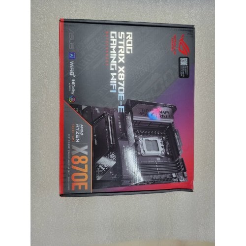 Купить Уценка материнская плата Asus ROG STRIX X870E-E GAMING WIFI (sAM5, AMD X870E) (Повреждена упаковка, 744467) с проверкой совместимости: обзор, характеристики, цена в Киеве, Днепре, Одессе, Харькове, Украине | интернет-магазин TELEMART.UA фото