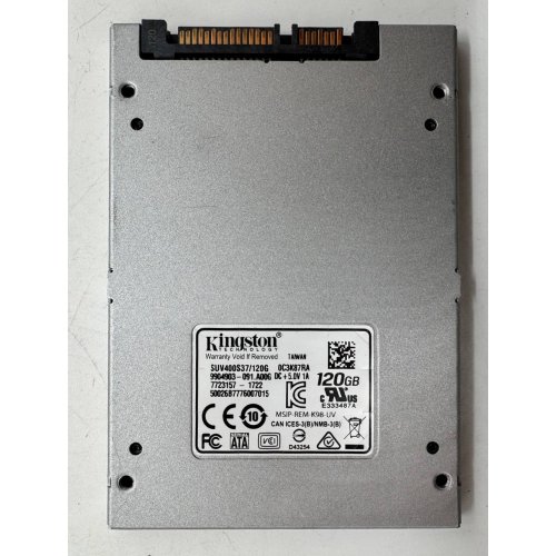 Купить Ssd-диск Kingston SSDNow UV400 120GB 2.5" (SUV400S37/120G) (Восстановлено продавцом, 744659) с проверкой совместимости: обзор, характеристики, цена в Киеве, Днепре, Одессе, Харькове, Украине | интернет-магазин TELEMART.UA фото