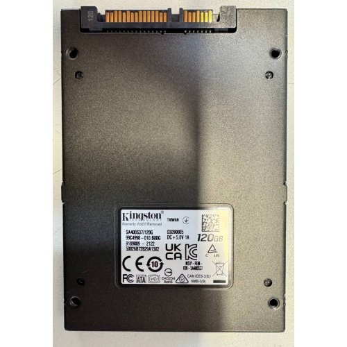 Ssd-диск Kingston SSDNow A400 TLC 120GB 2.5'' (SA400S37/120G) (Відновлено продавцем, 744690) купити з перевіркою сумісності: огляд, характеристики, ціна у Києві, Львові, Вінниці, Хмельницькому, Івано-Франківську, Україні | інтернет-магазин TELEMART.UA фото