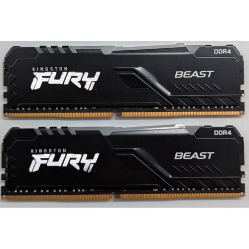 Купить Озу Kingston DDR4 32GB (2x16GB) 3200Mhz FURY Beast RGB Black (KF432C16BBAK2/32) (Восстановлено продавцом, 744729) с проверкой совместимости: обзор, характеристики, цена в Киеве, Днепре, Одессе, Харькове, Украине | интернет-магазин TELEMART.UA фото