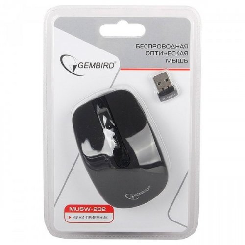 Купити Миша Gembird MUSW-202 (MUSW-202) Black - ціна в Києві, Львові, Вінниці, Хмельницькому, Франківську, Україні | інтернет-магазин TELEMART.UA фото