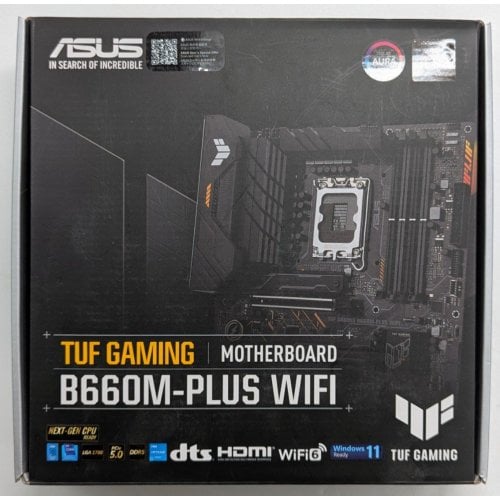 Материнська плата Asus TUF GAMING B660M-PLUS WIFI (s1700, B660) (Відновлено продавцем, 745369) купити з перевіркою сумісності: огляд, характеристики, ціна у Києві, Львові, Вінниці, Хмельницькому, Івано-Франківську, Україні | інтернет-магазин TELEMART.UA фото