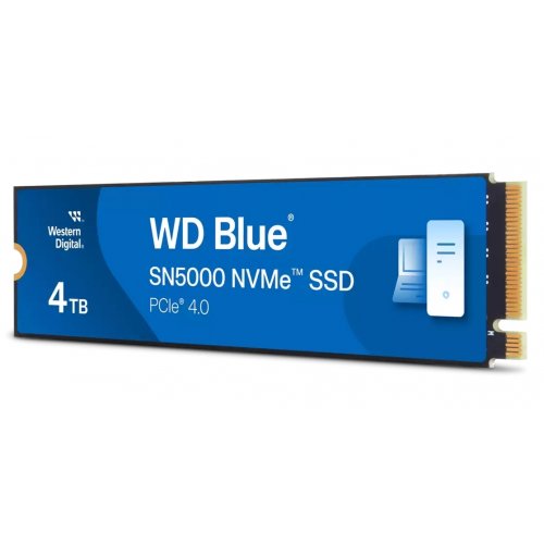 Купить SSD-диск Western Digital Blue SN5000 3D NAND QLC 4TB (2280 PCI-E) NVMe x4 (WDS400T4B0E-00BKY0) с проверкой совместимости: обзор, характеристики, цена в Киеве, Днепре, Одессе, Харькове, Украине | интернет-магазин TELEMART.UA фото