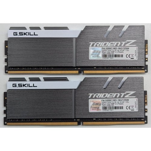 Купить Озу G.Skill DDR4 16GB (2x8GB) 3200Mhz Trident Z (F4-3200C16D-16GTZSW) (Восстановлено продавцом, 745474) с проверкой совместимости: обзор, характеристики, цена в Киеве, Днепре, Одессе, Харькове, Украине | интернет-магазин TELEMART.UA фото