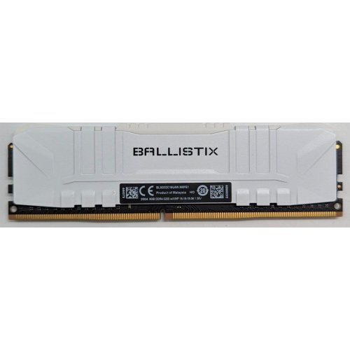 Купить Озу Crucial DDR4 8GB 3200Mhz Ballistix White (BL8G32C16U4W) (Восстановлено продавцом, 745476) с проверкой совместимости: обзор, характеристики, цена в Киеве, Днепре, Одессе, Харькове, Украине | интернет-магазин TELEMART.UA фото