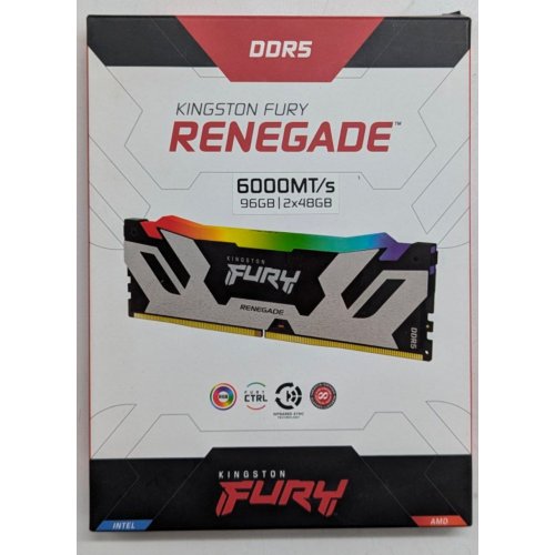 Озп Kingston DDR5 96GB (2x48GB) 6000Mhz FURY Renegade RGB Silver (KF560C32RSAK2-96) (Відновлено продавцем, 745477) купити з перевіркою сумісності: огляд, характеристики, ціна у Києві, Львові, Вінниці, Хмельницькому, Івано-Франківську, Україні | інтернет-магазин TELEMART.UA фото