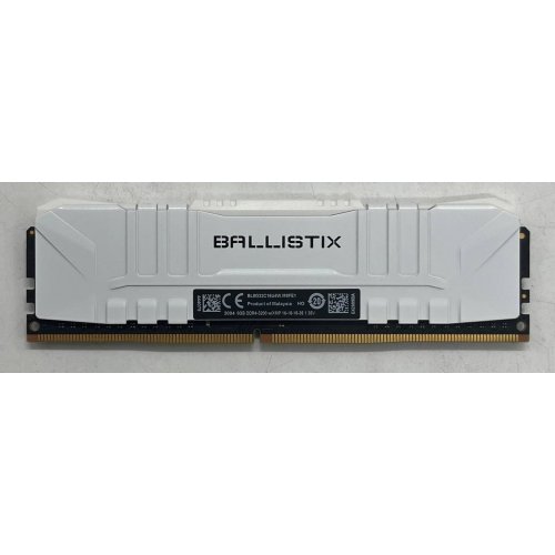 Купить Озу Crucial DDR4 8GB 3200Mhz Ballistix White (BL8G32C16U4W) (Восстановлено продавцом, 745555) с проверкой совместимости: обзор, характеристики, цена в Киеве, Днепре, Одессе, Харькове, Украине | интернет-магазин TELEMART.UA фото