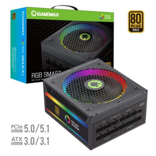 Блок живлення GAMEMAX RGB850 PRO 850W (RGB 850 PRO ATX3.0/3.1 PCIE5.0/5.1) Black (Стан нового, 745575) купити з перевіркою сумісності: огляд, характеристики, ціна у Києві, Львові, Вінниці, Хмельницькому, Івано-Франківську, Україні | інтернет-магазин TELEMART.UA фото