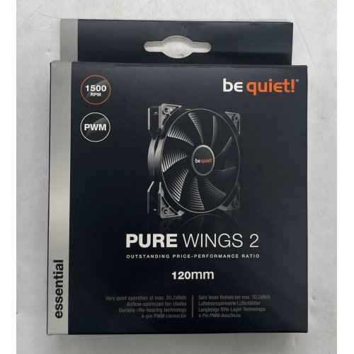 Купить Кулер для корпуса Be Quiet! Pure Wings 2 120mm PWM (BL039) (Восстановлено продавцом, 745580) с проверкой совместимости: обзор, характеристики, цена в Киеве, Днепре, Одессе, Харькове, Украине | интернет-магазин TELEMART.UA фото