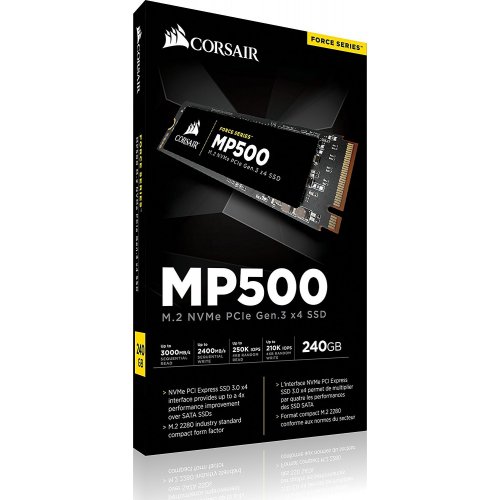 Продати SSD-диск Corsair Force Series MP500 MLC 240GB M.2 (2280 PCI-E) NVMe x4 (CSSD-F240GBMP500) за Trade-In у інтернет-магазині Телемарт - Київ, Дніпро, Україна фото