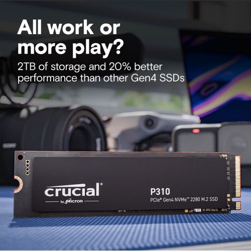 SSD-диск Crucial P310 3D NAND 500GB M.2 (2280 PCI-E) NVMe x4 (CT500P310SSD8) купити з перевіркою сумісності: огляд, характеристики, ціна у Києві, Львові, Вінниці, Хмельницькому, Івано-Франківську, Україні | інтернет-магазин TELEMART.UA фото