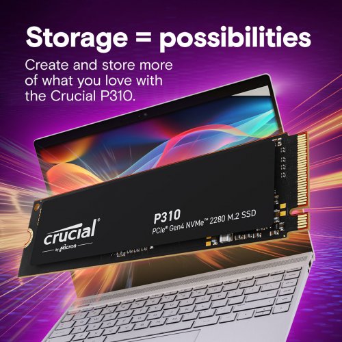 SSD-диск Crucial P310 3D NAND 500GB M.2 (2280 PCI-E) NVMe x4 (CT500P310SSD8) купити з перевіркою сумісності: огляд, характеристики, ціна у Києві, Львові, Вінниці, Хмельницькому, Івано-Франківську, Україні | інтернет-магазин TELEMART.UA фото