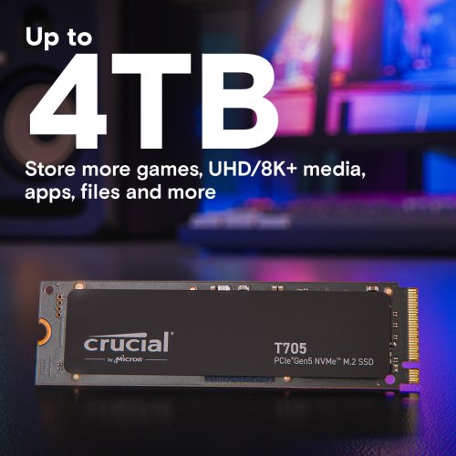 Купить SSD-диск Crucial T705 3D NAND TLC 1TB M.2 (2280 PCI-E) NVMe x4 (CT1000T705SSD3) с проверкой совместимости: обзор, характеристики, цена в Киеве, Днепре, Одессе, Харькове, Украине | интернет-магазин TELEMART.UA фото