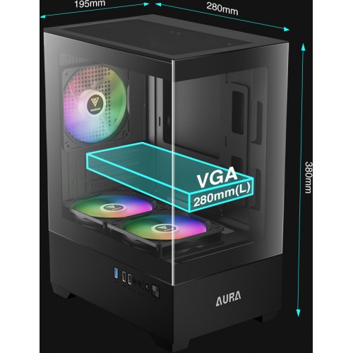 Корпус Gamdias AURA GC9M ARGB Tempered Glass без БЖ (4711514502527) Black купити з перевіркою сумісності: огляд, характеристики, ціна у Києві, Львові, Вінниці, Хмельницькому, Івано-Франківську, Україні | інтернет-магазин TELEMART.UA фото