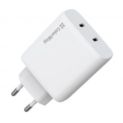 Мережевий зарядний пристрій ColorWay GaN Mini 2 x USB Type-C 50W (CW-CHS050PD-WT) White