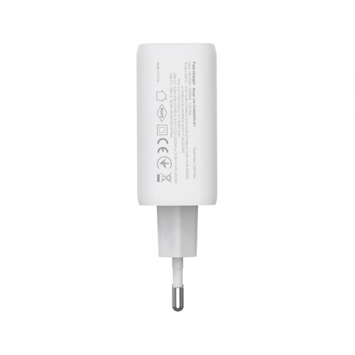 Мережевий зарядний пристрій ColorWay GaN Mini 2 x USB Type-C 50W (CW-CHS050PD-WT) White купити в Україні: Київ, Львів, Хмельницький, Тернопіль, Івано-Франківськ | Низька ціна, відгуки, характеристики від TELEMART фото