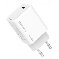 Мережевий зарядний пристрій ColorWay GaN Mini USB Type-C 65W (CW-CHS049PD-WT) White