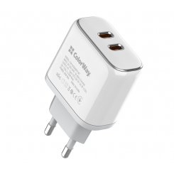 Сетевое зарядное устройство ColorWay 2 x USB Type-C 40W (CW-CHS048PD-WT) White
