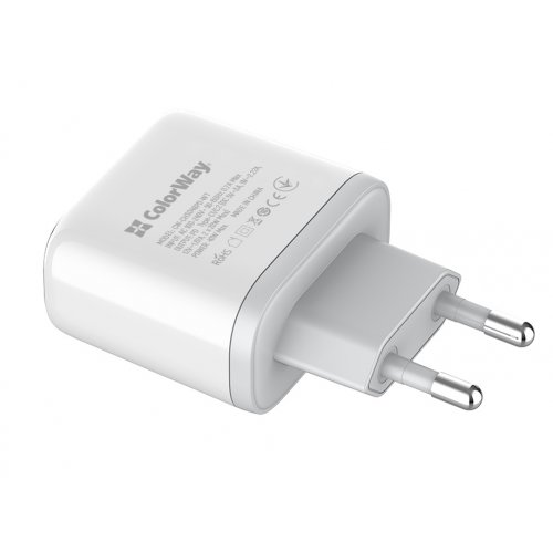 Photo ColorWay 2 x USB Type-C 40W (CW-CHS048PD-WT) White