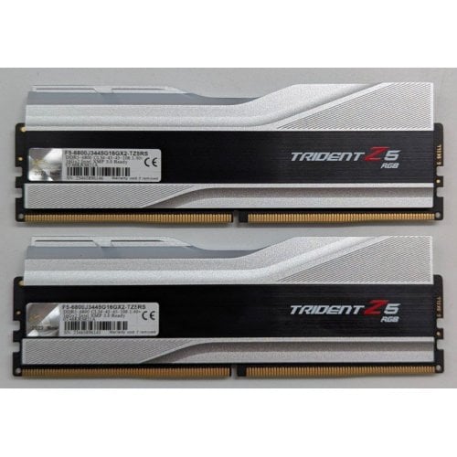 Озп G.Skill DDR5 32GB (2x16GB) 6800Mhz Trident Z5 RGB Silver (F5-6800J3445G16GX2-TZ5RS) (Відновлено продавцем, 745822) купити з перевіркою сумісності: огляд, характеристики, ціна у Києві, Львові, Вінниці, Хмельницькому, Івано-Франківську, Україні | інтернет-магазин TELEMART.UA фото