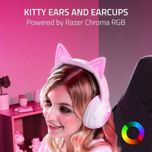 Купити Навушники Razer Kraken Kitty V2 BT (RZ04-04860600-R3M1) White - ціна в Києві, Львові, Вінниці, Хмельницькому, Франківську, Україні | інтернет-магазин TELEMART.UA фото