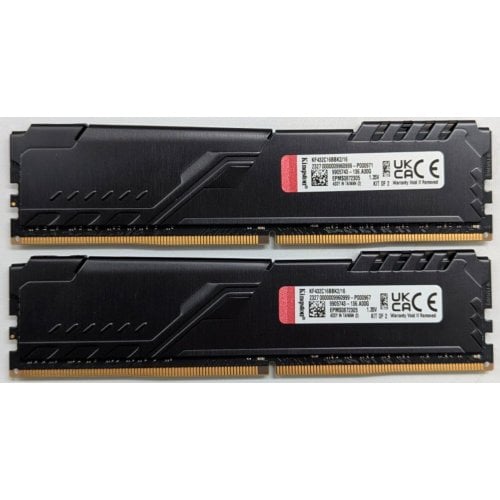 Озп Kingston DDR4 16GB (2x8GB) 3200Mhz FURY Beast Black (KF432C16BBK2/16) (Відновлено продавцем, 745867) купити з перевіркою сумісності: огляд, характеристики, ціна у Києві, Львові, Вінниці, Хмельницькому, Івано-Франківську, Україні | інтернет-магазин TELEMART.UA фото