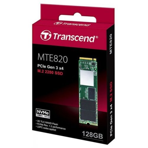Продать SSD-диск Transcend MTE820 TLC 128GB M.2 (2280 PCI-E) NVMe x4 (TS128GMTE820) по Trade-In интернет-магазине Телемарт - Киев, Днепр, Украина фото