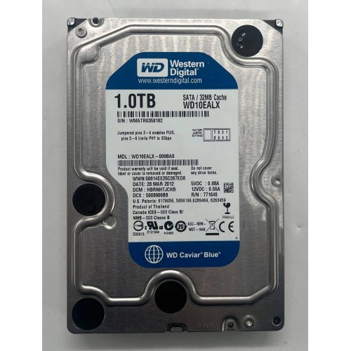 Купить Жесткий диск Western Digital 1TB 32MB 3.5" (WD10EALX) (Восстановлено продавцом, 746414) с проверкой совместимости: обзор, характеристики, цена в Киеве, Днепре, Одессе, Харькове, Украине | интернет-магазин TELEMART.UA фото