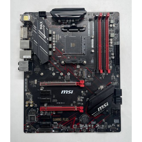 Материнська плата MSI B450 GAMING PLUS MAX (sAM4, AMD B450) (Відновлено продавцем, 746460) купити з перевіркою сумісності: огляд, характеристики, ціна у Києві, Львові, Вінниці, Хмельницькому, Івано-Франківську, Україні | інтернет-магазин TELEMART.UA фото