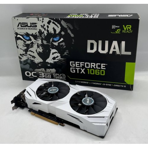 Видеокарта Asus GeForce GTX 1060 Dual OC 3072MB (DUAL-GTX1060-O3G) (Восстановлено продавцом, 749004) купить в Украине: Киев, Днепр, Харьков, Одесса  | Проверка совместимости, низкая цена, отзывы, характеристики от TELEMART фото