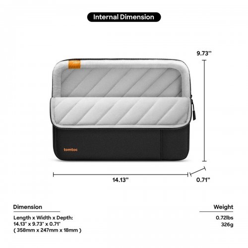 Комплект чехлов Tomtoc 16" Defender-A13 (A13F2DV) Black купить в Украине: Киев, Днепр, Харьков, Одесса  | Низкая цена, отзывы, характеристики от TELEMART фото