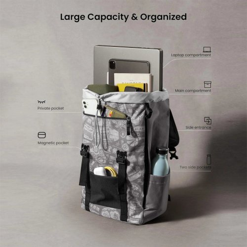 Рюкзак Tomtoc 15.6" Vintpack OCHM-TA1 (TA1M1S1HQ) Gray купити в Україні: Київ, Львів, Хмельницький, Тернопіль | Низька ціна, відгуки, характеристики від TELEMART фото