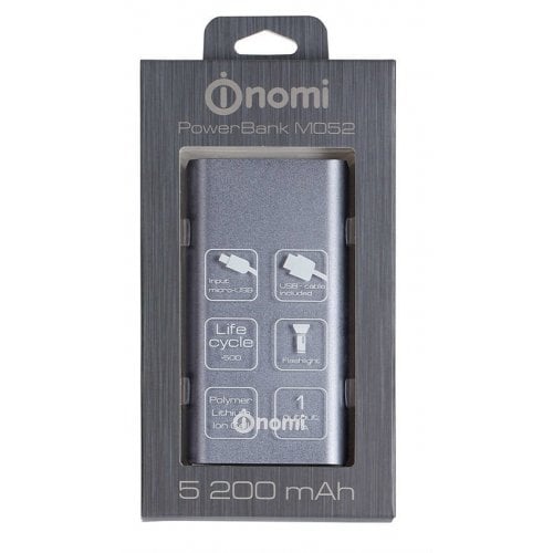 Купить Powerbank Nomi M052 5200mAh Grey - цена в Харькове, Киеве, Днепре, Одессе
в интернет-магазине Telemart фото