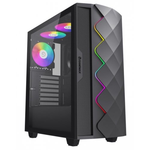 Корпус GAMEMAX Diamond CP Tempered Glass без БЖ Black купити з перевіркою сумісності: огляд, характеристики, ціна у Києві, Львові, Вінниці, Хмельницькому, Івано-Франківську, Україні | інтернет-магазин TELEMART.UA фото