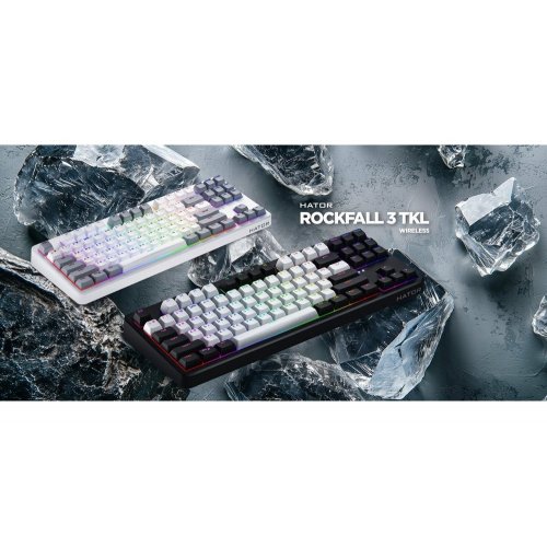 Купити Клавіатура HATOR Rockfall 3 TKL Aurum Orange Linear Rev.2.0 Wireless EN (HTK850EU) Black - ціна в Києві, Львові, Вінниці, Хмельницькому, Франківську, Україні | інтернет-магазин TELEMART.UA фото