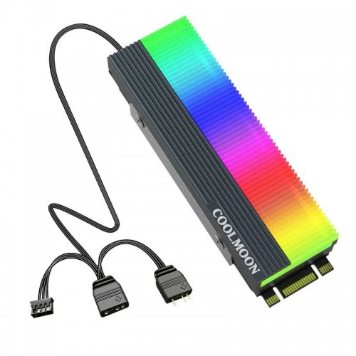 Купить Радиатор Coolmoon M2A ARGB M.2 SSD Radiator Black - цена в Харькове, Киеве, Днепре, Одессе
в интернет-магазине Telemart фото