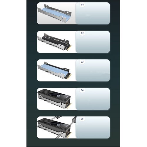 Купити Радіатор Coolmoon M2F ARGB M.2 SSD Radiator Black - ціна в Києві, Львові, Вінниці, Хмельницькому, Франківську, Україні | інтернет-магазин TELEMART.UA фото