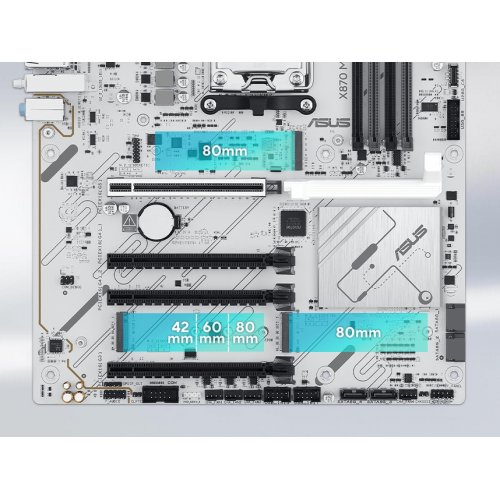 Материнська плата Asus X870 MAX GAMING WIFI7 W (sAM5, AMD X870) купити з перевіркою сумісності: огляд, характеристики, ціна у Києві, Львові, Вінниці, Хмельницькому, Івано-Франківську, Україні | інтернет-магазин TELEMART.UA фото